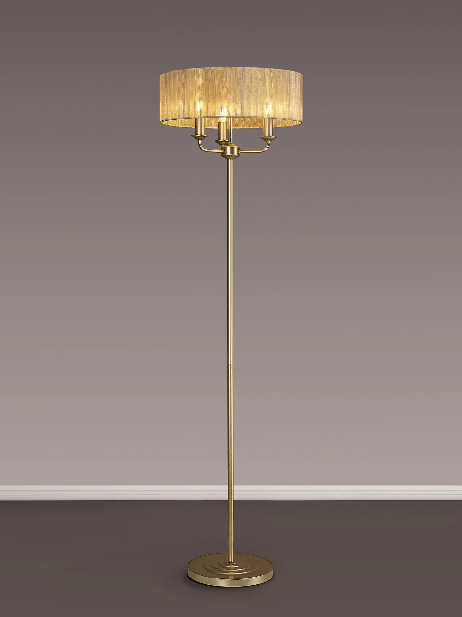 Banyan 45cm 3 Light Floor Lamp Champagne Gold, Soft Bronze DK0995  Deco Banyan CG SB